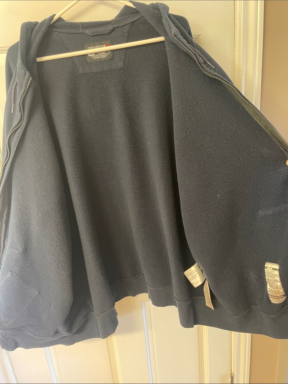 Carhartt FR Flame Resistant loose fit navy full zip front hoodie men’s size 2X - Picture 9 of 16